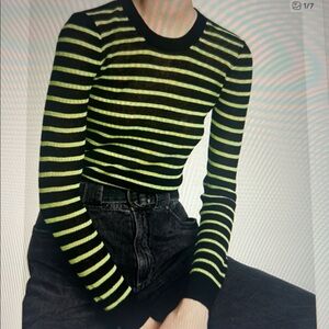 Veronica Beard Striped Linen Blend Knitwear Sweater, XS